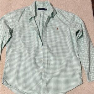 Ralph Lauren Men's Mint Checkered Button Down Shirt